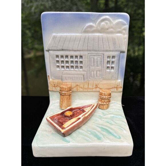 1 Vintage Beachcombers Int’l Ft. Myers FL 1981 BEACH SCENE Ceramic BOOKEND -A96 - Picture 3 of 9